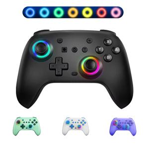 스위치/OLED/Lite/Steam/Android 게임 패드 용 RGB 무선 컨트롤러 터보 부스터가있는 PC 조이스틱 게임 패드 컨트롤러