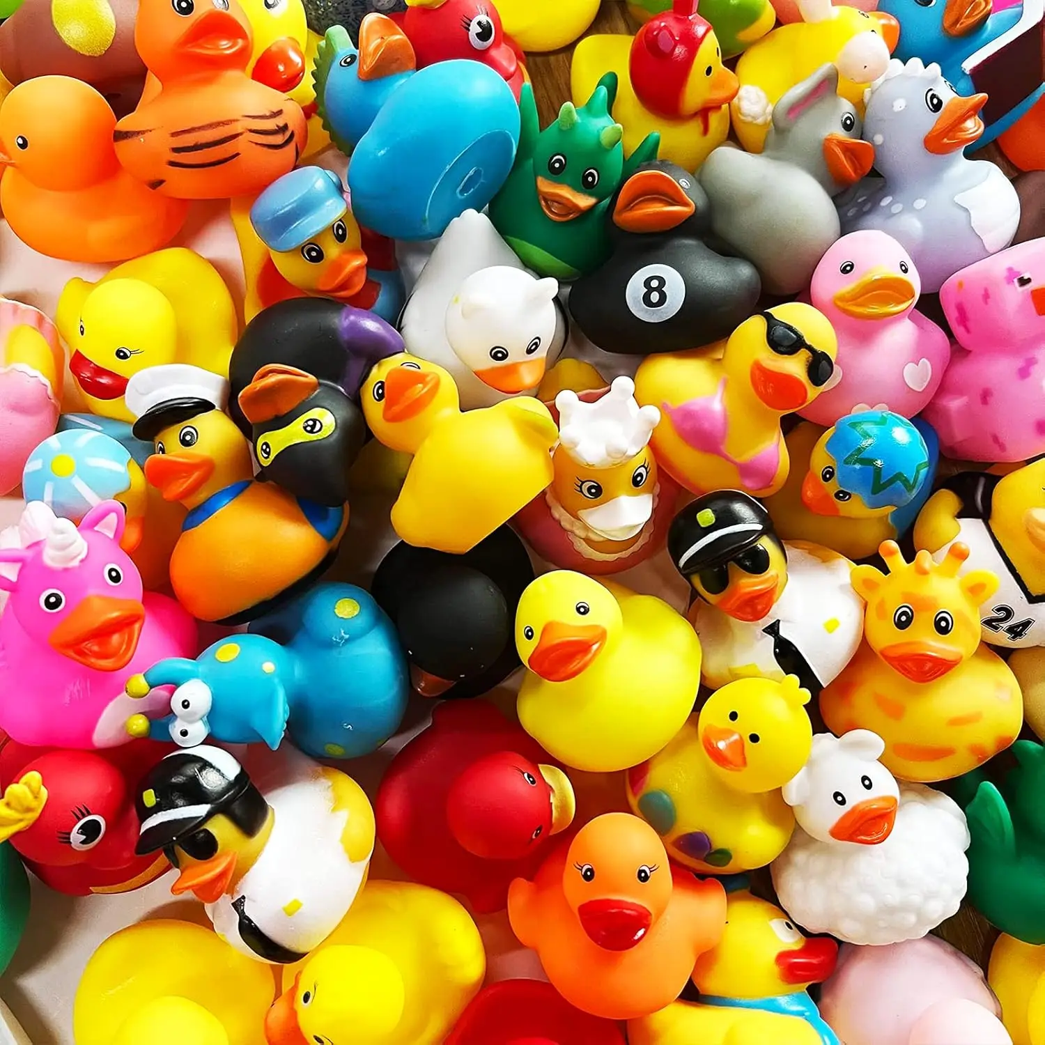 10-100PCSRubber Duck for Jeep Bath 장난감 구색 어린이를위한 대량 플로터 오리 베이비 샤워 액세서리 파티 호의, 생일