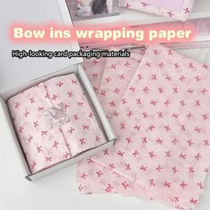 핑크 활 스노우 배 종이, 수제 종이 선물 포장지, 꽃 꽃다발 포장지, 10 장