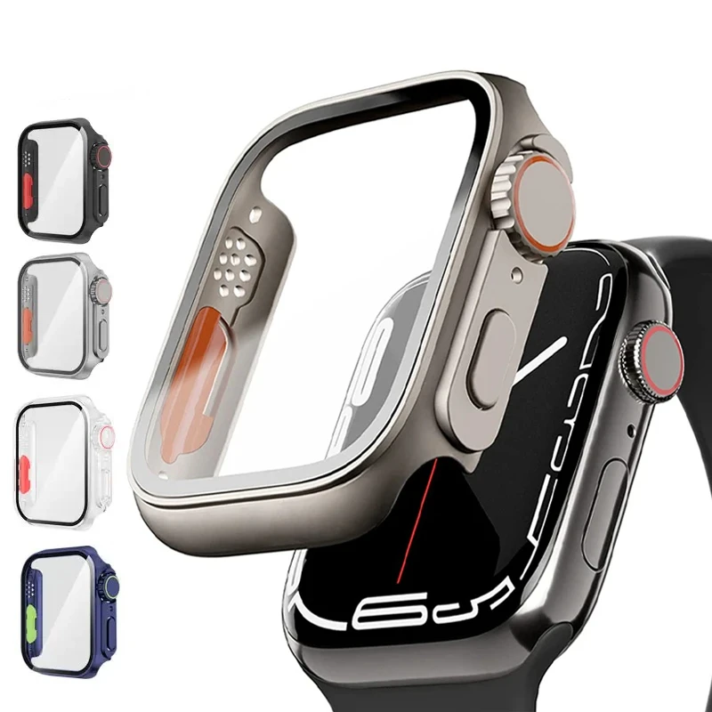 애플워치 46mm 44mm 45mm 41mm 40mm 하드 PC 전면 후면 범퍼 케이스 iwatch 10 9 8 7 6 울트라용 스크린 보호 커버