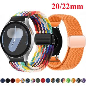 삼성 갤럭시 워치 7/6/클래식/5/4/3용 20mm 22mm 마그네틱 팔찌, 화웨이 워치 4/3/GT 5 4 밴드용 브레이디드 루프 나일론 스트랩