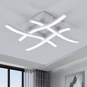 모던 거실 조명, 레스토랑 3 색 가변 조명, 침실 발코니 LED 천장 조명, 곡선 디자인, 24W
