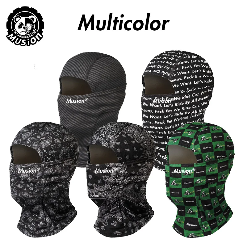 Musion Original Balaclava 튜브 마스크 오토바이 패션 프린트 페이스 마스크 두건 머리띠 스카프 야외 스포츠 라이딩