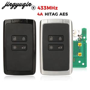 Jingyuqin 스마트 원격 자동차 키, 르노 메간 IV 에스페이스 5, 먼지털이 CUPTUR KOLEOS 탈리스만, 4A 칩, 433Mhz