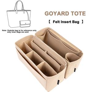 EverToner 펠트 인서트 주최자 Goyard GM PM 미니 토트 백 여성용 핸드백 내부 지갑 여행용 화장품 라이너 백 셰이퍼