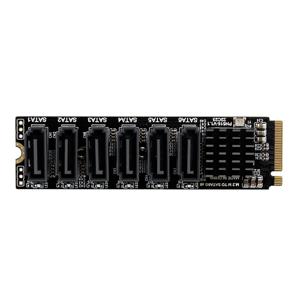 M.2 NVME M 키 PCIE 3.0 SATA 6Gbps 6 포트 확장 카드, NAS Synology 하드 드라이브 확장 PCI-E 어댑터 라이저 카드, ASM1166 PM