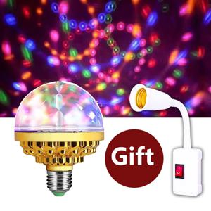 다채로운 E27 회전 분위기 360 매직 볼 전구 자동 무대 효과 LED 램프 야간 조명 DJ 디스코 KTV 댄스 파티
