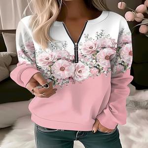 여성 후드 여성 패션 꽃 후드 꽃 그림 운동복 지퍼 업 까마귀 대형 Sudaderas 하라주쿠 코트 우아한