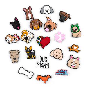 1pcs PVC 개 닥스 훈트 코기 발 신발 매력 신발 장식 액세서리 핀 여성 남성 어린이 선물, 불독 방해 버클