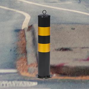 안전 볼라드 포스트 50cm 교통 민감한 지역 주차 도로 교차로를 위한 금속 주차 장벽 이중 링 안전 온난화