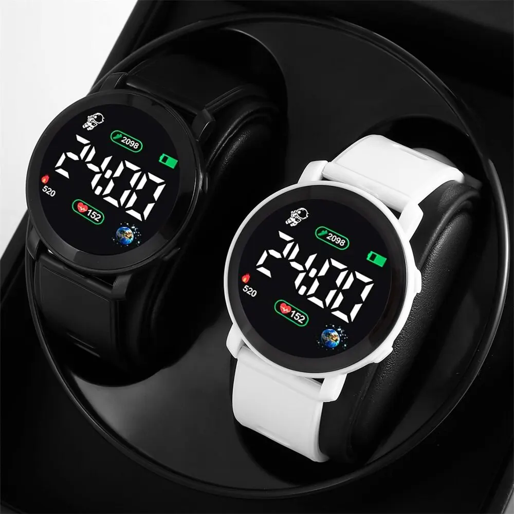 남녀공용 LED 디지털 시계, 커플 시계, 스포츠 육군 군사 실리콘 시계, 전자 시계, Hodinky Reloj Hombre