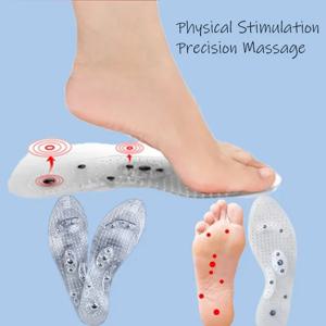 발 지압 강화 마사지 안창 남성과 여성을위한 오래 지속되는 통기성 안창 마사지 투명한 깔창