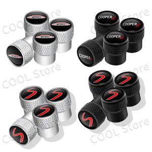 4Pcs 자동차 스타일링 John Cooper Works 엠블럼 자동 휠 타이어 에어 밸브 캡 미니 쿠퍼 S 로고 용 먼지 커버 R52 R53 R58 F55 F56