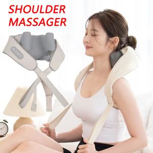 충전식 강력한 5D 지압 등 목 어깨 마사지기, 온열 주무르기, 목과 어깨 근육 이완 마사지 숄