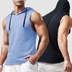 M-3XL 남성 탱크탑 민소매 티셔츠 후드티 남성 티셔츠 헬스 운동 스포츠 골프 셔츠 한국 스타일 캐주얼 단색
