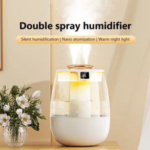 1.3L 가습기 더블 스프레이 포트 쿨 미스트 메이커 향수 디퓨저 홈 오피스 에센셜 오일 아로마 가습기 정수기