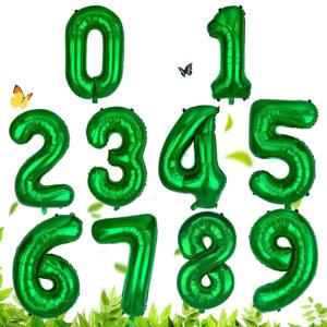 그린 대형 숫자 풍선 32인치 0 1 2 3 4 5 6 7 8 9 정글 테마 생일 파티 장식 풍선