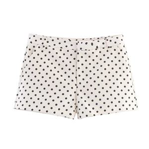 YENKYE 2025 빈티지 폴카 도트 반바지 여성 미드 라이즈 캐주얼 여름 짧은 바지 pantalones cortos
