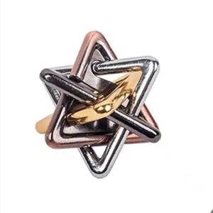 마음 삼각형 IQ 두뇌 티저 Quebra Cabeça Rompecabezas 금속 Juegos De Ingenio 성인을위한 지적 장난감 어린이