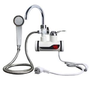 BDS3000W-2 디지털 디스플레이 인스턴트 온수 수도꼭지 전기 샤워, 탱크리스 전기 수도꼭지, 디지털 욕실 히터, EU 플러그 포함