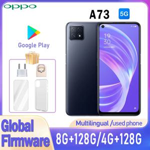 OPPO A73 5G 스마트폰 글로벌 펌웨어 MTk Dimensity 720 구글 플레이 지원 후면 카메라 16MP 중고폰