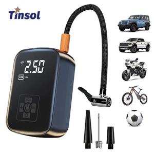 TINSOL 150PSI 휴대용 무선 에어 펌프 자동차 에어 펌프 전기 타이어 인플레이터 오토바이 자동차 타이어 및 볼 스포츠에 적합