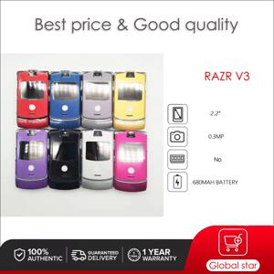 Motorola RAZR V3 리퍼브 상품-오리지널 공기계 2.2인치 GSM 850 / 900 / 1800 / 1900 미니 USB 미니 SIM 고품질