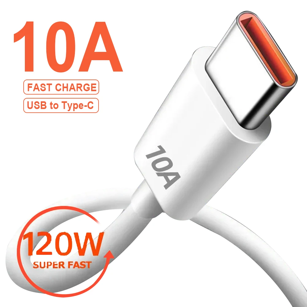 USB C타입 데이터 케이블 코드, 고속 충전 와이어, 휴대폰 USB, 화웨이 P30, 샤오미 리얼미, 삼성 포코 x6 용, 120W, 10A