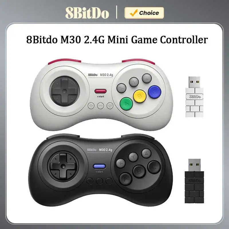 Sega Genesis 미니 및 메가 드라이브 미니 게임 콘솔 게임 액세서리 용 8Bitdo M30 2.4G 미니 게임 패드 게임 컨트롤러