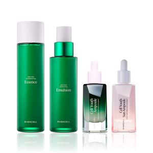 [기획세트]   안티에이징 4종 화장품 세트(에센스+에멀전+앰플+선앰플) SPF50+ PA++++
