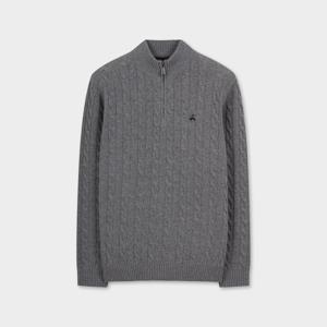 [ONLINE EXCLUSIVE] 반집업 케이블 스웨터 (그레이) (BBWZMOF411)