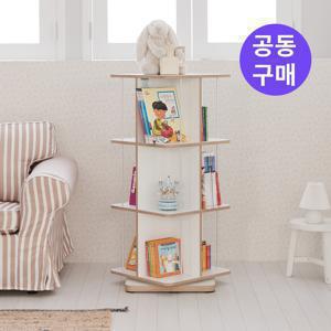 [공동구매] VONI 자작엣지 인테리어 회전책장 3단 착불