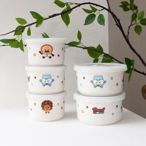 블루마마X브레드이발소 도자기용기 250ml 3종+400ml 2종 세트