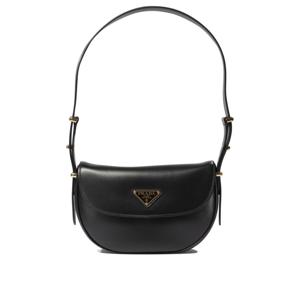 여성 블랙 Prada Arque 플랩 숄더백 1BD365 V HVOASKF0002