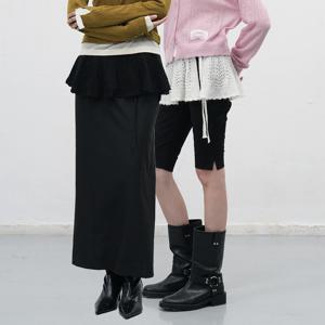 스캘럽 미니 레이어드 스커트[2COL]/WBE3L13511