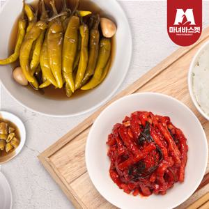 밥도둑 반찬 무말랭이1kg+간장 고추장아찌1kg