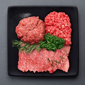 [한우고집쟁이] 대한한우 1++ 암소한우 풍성 요리선물세트 1.1kg(다짐육300g+육전400g+국거리400g)