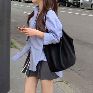 [브리치]  /  파우치set/보부상  스웨이드 레더 빅백