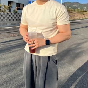 [브리치] 유인맨즈 / 머슬핏반팔니트 워셔블 남자반팔니트 LOGAN 로건 니트