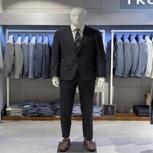 남성 간절기 가을 봄 이태리수입 차콜체크 고급원단 순모 정장