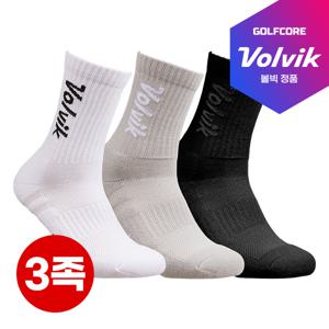 [25년형]골프 VBEB-남성 클래식로고 프리미엄 스포츠 중목 양말-3족
