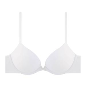 CK 여성 퍼펙틀리 핏 푸쉬업 플런지 브라 QF7315 WHITE