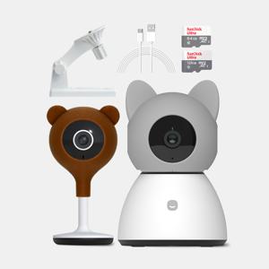 [내일오네] 스마트 홈카메라 5MP 내일오네 전용 SET(고정형+PRO플러스(5MP)+메모리64G 1개+메모리128G 1개+5M 연장선1개+브라켓1