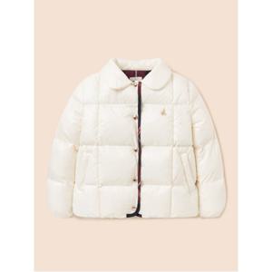 [10%OFF]여아 체크 매치 경량 볼패딩 - 아이보리