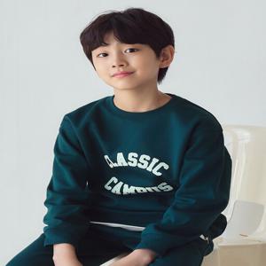 MKE3TR3001 공용 베이직 더블니트 레터링 스웨트셔츠