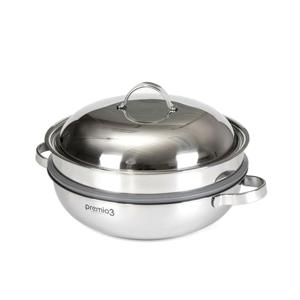 국내산 키친아트 통삼중 올스텐 2단찜냄비(전골) 28cm 스텐냄비 찜냄비 스텐찜기 스텐찜냄비