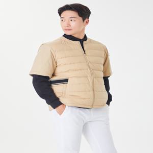 남성 골프 반팔 하이브리드 다운 점퍼 VMDWN902_BE