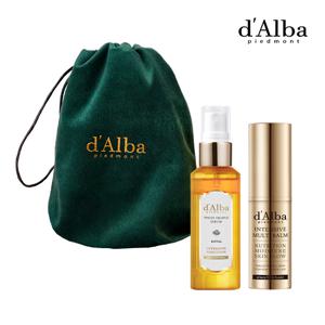 d'Alba] 로얄 화이트트러플 세럼+멀티밤+그린벨벳파우치