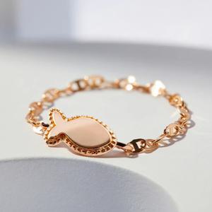 14K Roy 물고기 체인 금 반지