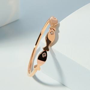 14K 18K 트리 피쉬 물고기 미스 링 금 반지